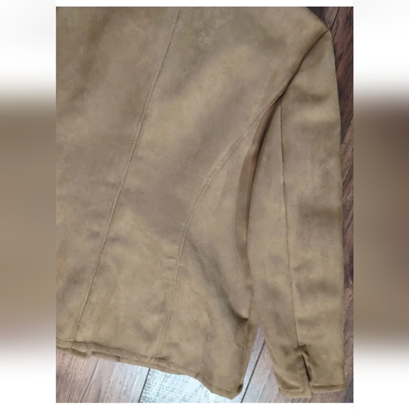 Evan-Picone Woman Camel Faux Suede Snap Down Jacket w/ Lining & Pockets Size 1X. - Picture 15 of 16